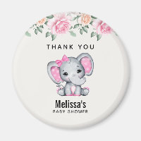 Eléphant rose mignonne et Merci frontalier Rose
