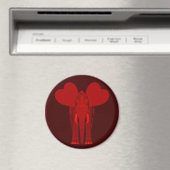 Aimant Éléphant rouge romantique (In Situ (Lave-vaisselle))