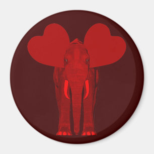 Aimant Éléphant rouge romantique