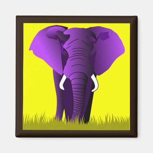 Aimant Eléphant Violet (Devant)