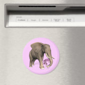 Aimant Elephant With Pink Orchid (In Situ (Lave-vaisselle))