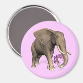 Aimant Elephant With Pink Orchid (Recto/Verso)