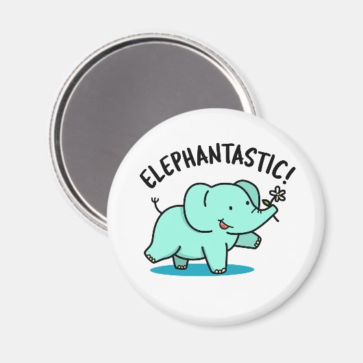 Aimant Elephantastic Funny Fantastic Elephant Pun (Recto/Verso)