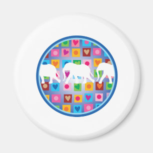 Aimant Eléphants aux coeurs