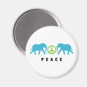Aimant Eléphants avec paix (Recto/Verso)