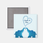 Aimant éléphants bleus (Recto/Verso)