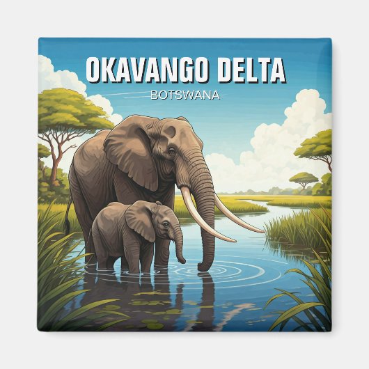 Aimant Eléphants dans le delta de l'Okavango Botswana (Devant)