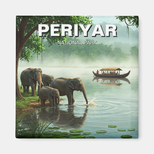 Aimant Eléphants dans le parc national de Periyar Inde Vo (Devant)