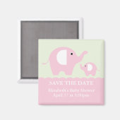 Aimant Eléphants verts et roses (Recto/Verso)