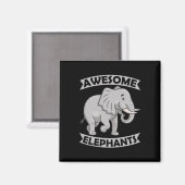 Aimant Éléphants Zoo Cirque Amusement Éléphant Conservate (Recto/Verso)