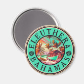 Aimant Eleuthera Bahamas Retro Sunset Travel Souvenir 60s (Recto/Verso)