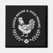 Aimant Élevage de poulet et collecte de Jésus (Devant)