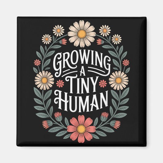 Aimant Élever un tout petit humain Nouvelle maman papa An (Devant)