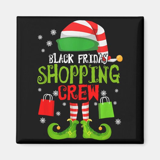 Aimant Elf Christmas Black Shopng Funny Friday Shopng Cre (Devant)