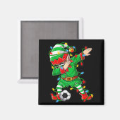 Aimant Elf Dabbing Soccer Player Christmas Dab Xmas (Recto/Verso)