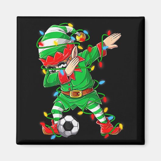 Aimant Elf Dabbing Soccer Player Christmas Dab Xmas (Devant)