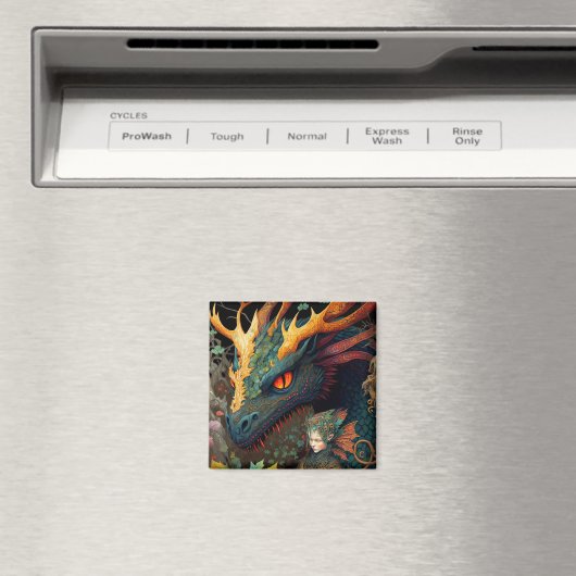 Aimant Elf Et Dragon Imaginaire Art (In Situ (Lave-vaisselle))
