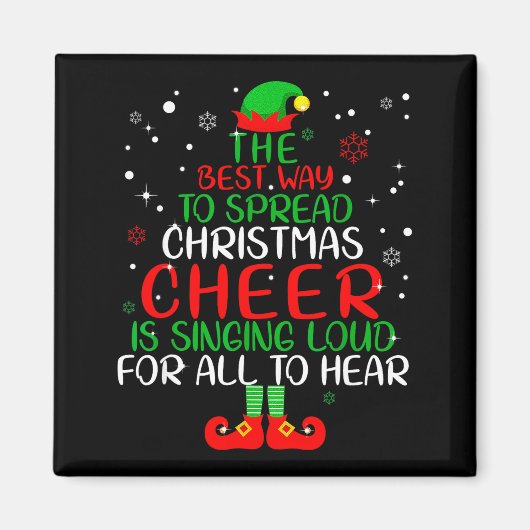 Aimant Elf Shirt The Way To Spread Christmas Cheer Boys M (Devant)