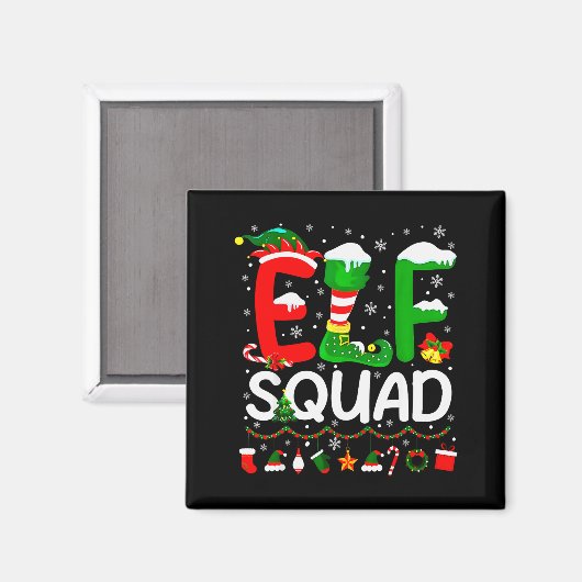Aimant Elf Squad Christmas Family Matching Xmas Elf Pajam (Recto/Verso)