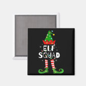 Aimant Elf Squad Xmas Matching Family Pajamas Funny Elf C (Recto/Verso)