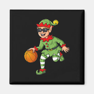 Aimant Elfe de Noël Conduit Un Basket-ball Amusants Garço