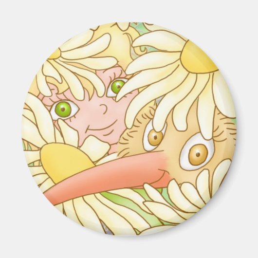 Aimant Elfleda et Kiwi dans l'aimant de la marguerite (Devant)