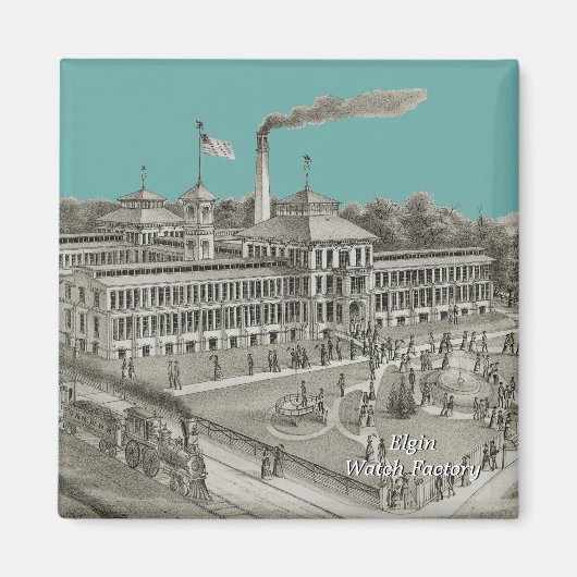 Aimant Elgin Watch Factory Elgin Illinois 1871 (Devant)