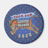 Aimant Elizabeth Warren Présidente 2020 Démocrate Donkey (Devant)