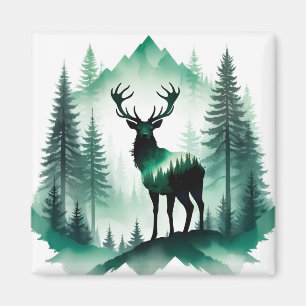 Aimant Elk Faune Animal Nature Environnement Forêt Art