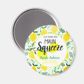 Aimant Elle a trouvé sa fête de mariage à thème citrons M (Recto/Verso)