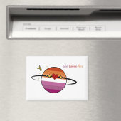 Aimant Elle aime son drapeau lesbien de coucher de soleil (In Situ (Lave-vaisselle))