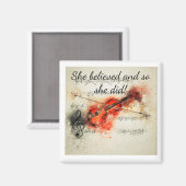 Aimant "Elle croyait Inspirational Citation Violon (Recto/Verso)