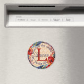 Aimant Elle Croyait Qu'Elle Pourrait Monogramme Floral (In Situ (Lave-vaisselle))