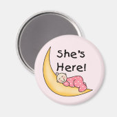 Aimant Elle est là Bébé Fille (Recto/Verso)