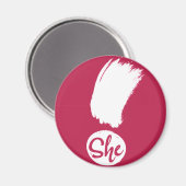 Aimant Elle Exclamation White Design Magic (Recto/Verso)