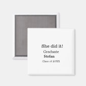 Aimant Elle l'a fait diplômée ajouter nom classe de texte (Recto/Verso)