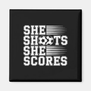 Aimant Elle tire, elle marque Citation de football pour f