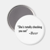Aimant "Elle vous regarde complètement" - Bière (Recto/Verso)
