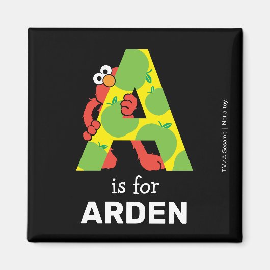 Aimant Elmo Alphabet | A Pomme (Devant)