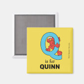 Aimant Elmo Alphabet | Bleu Q (Recto/Verso)
