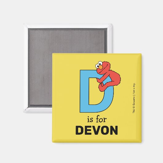 Aimant Elmo Alphabet | D Bleu (Recto/Verso)