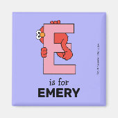 Aimant Elmo Alphabet | E Rose (Devant)