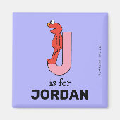 Aimant Elmo Alphabet | J rose (Devant)