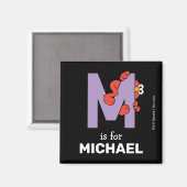 Aimant Elmo Alphabet | M pourpre (Recto/Verso)