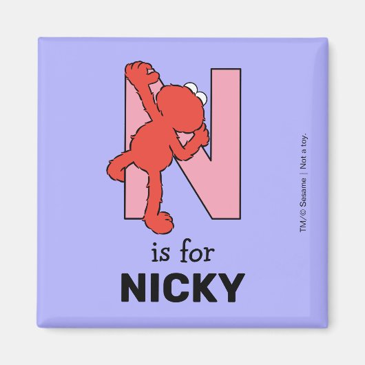 Aimant Elmo Alphabet | N rose (Devant)