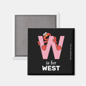 Aimant Elmo Alphabet | W rose (Recto/Verso)