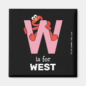 Aimant Elmo Alphabet | W rose (Devant)