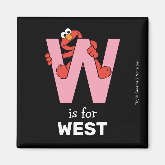 Aimant Elmo Alphabet | W rose (Devant)