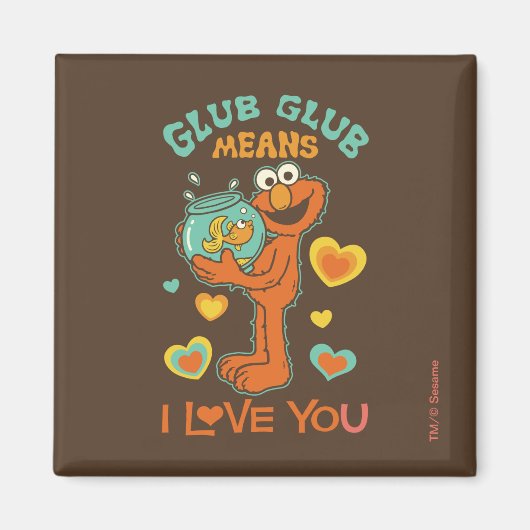 Aimant Elmo tenant son poisson rouge (Devant)