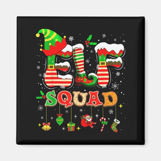Aimant Elves Family Christmas Matching Pajamas Xmas Elf S (Devant)